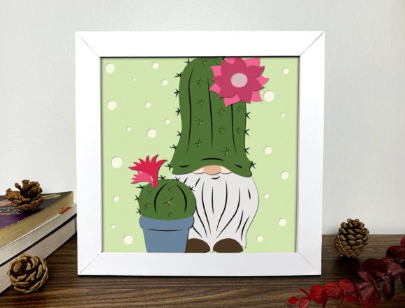 Download Gnome Cactus 3D Shadow Box Svg - Cactus 3d shadow box Collection