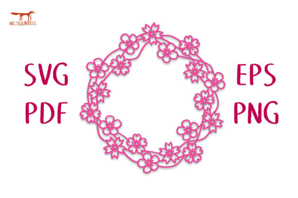 Download Cherry Blossom Spring Wreath SVG Cut - Premium Resources