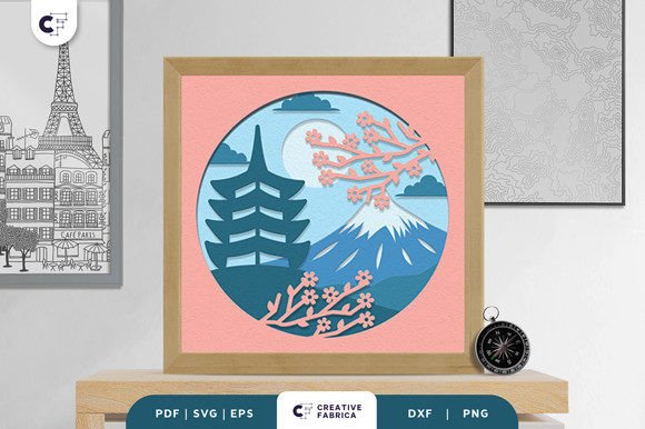 Download Mount Fuji 3D Layered Paper Cut - Premium Resources