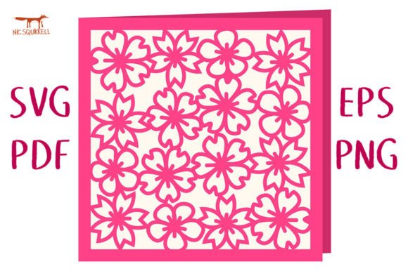 Download Sakura Cherry Blossom Lace Card SVG Cut - Premium Resources