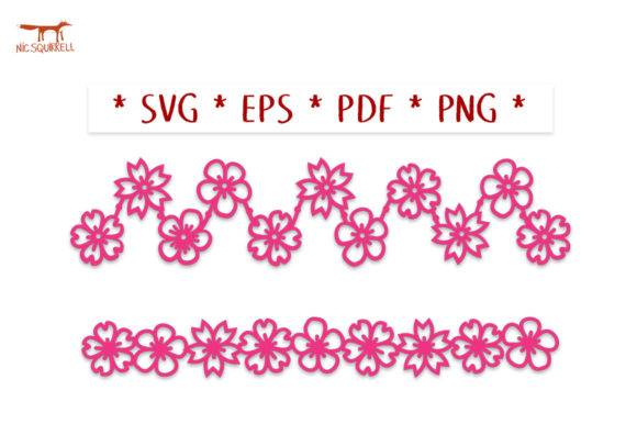 Download Cherry Blossom Spring Borders SVG Cut - Premium Resources