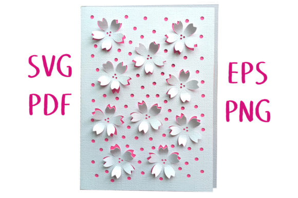 Download Cherry Blossom 3D Card Cut File - Premium Bundle