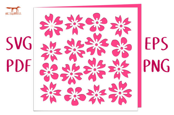 Download Cherry Blossom Card SVG Cut File - Premium Resources