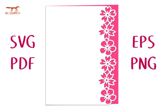 Download Cherry Blossom Lace Edged Card SVG Cut - Premium Bundle